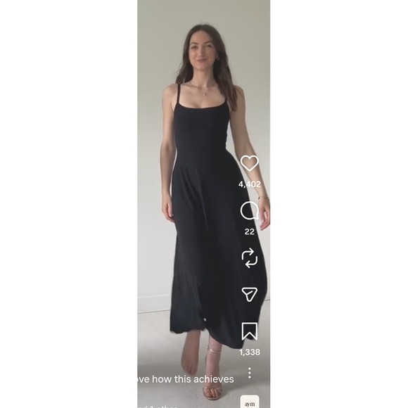 Aym Dresses & Skirts - AYM Studio Everly Maxi Dress LBD Sustainable Tik Tok Fashion Black 3X NWT